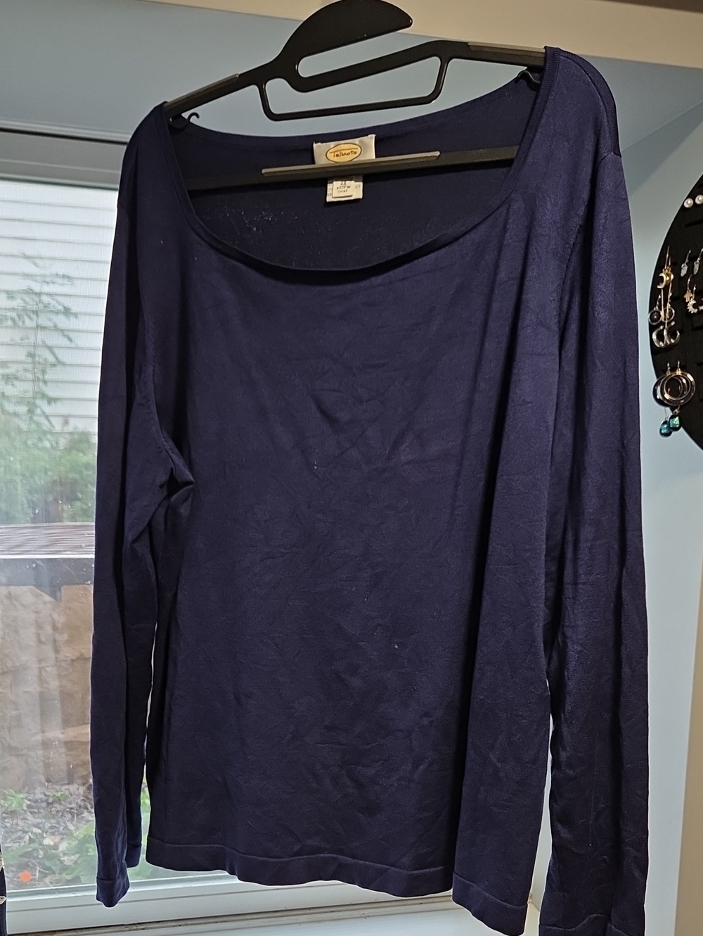 Talbots Deep Navy Scoop Neck Long-Sleeve Top